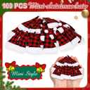 Nuenen 100 Pcs Mini Santa Hats 2.4x4.7 Inch Christmas Mini Elf Hats for Crafts Gifts Wine Bottle Xmas Party Table Decorations
