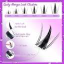 DAODER Spiky Lash Clusters Natural Fairy Anime Manga Lash Extension Wet-Look 8-18MM Invisible Clear Band Eyelash Extension Clusters D Curl 140pcs Reusable(8-18MM Spiky)