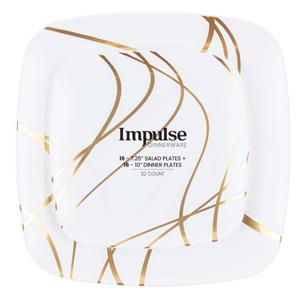 Impulse Square Plates Combo, Case of 128 (4 packs x 32)