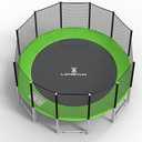 LANGXUN Universal Trampoline Repalcement Safety Pad, 8ft 10ft 12ft 14ft 15ft 16ft Waterproof Surround Spring Foam Cover for Round Frame (Green, 14ft)
