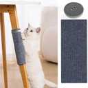 158x15.8 Trimmable Cat Scratching Post Carpet Cover Cat Scratcher Mat Self-Adhesive Tree Shelves Replacement Parts Mat Cat Scratcher Couch Furniture Protector for Indoor Cats (158"*15.8",Dark Grey)