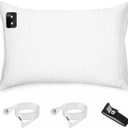 Amerthing Grounding Pillowcase,20x28 inch, Conductive Mat with 5% Pure Silver Thread for Better Sleep Healthy Earth Energy Beige Color with Cords and Grounding Bracelet