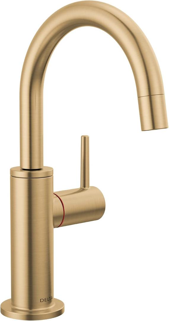 Delta Faucet Instant Hot Water Dispenser Faucet Gold, Instant Hot Water Tap, Hot Water Faucet, Champagne Bronze 1930LF-H-CZ (Tank and Filter Not Included)