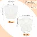 Fumwase Chiffon Detachable Fake Collar Vintage Adjustable Half Shirts Professional Suit Round Blouse Collars Button-Down Shirts for Women (White)
