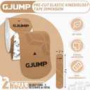 Kinesiology Tape, 40 Count Precut Strips 2 Rolls, Original Cotton Elastic Athletic Tape for Muscle Strain Relief & Joint Support, Waterproof & Breathable Sports Tape for Support and Recovery (Beige)