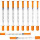 Jeringas con agujas para inyectar, 30G 1ml/cc 1/2" (12.7mm) jeringas de insulina, Pack of 100.