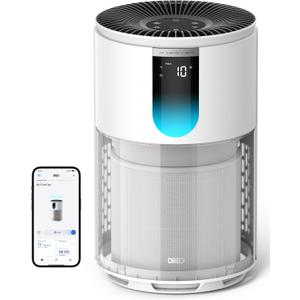 DREO Smart Air Purifier for Home, Up to 1176 ft, HEPA Sleep Mode, Air Cleaner for Large Rooms & Bedrooms, Wi-Fi/Voice/Alexa, Pets, Smoke, Dust, Pollen & Odors, PM2.5 Monitor, DR-HAP009S (Dreo 539S)