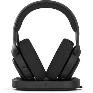 Fractal Design Scape Dark - Wireless PC Gaming Headset - Detachable Flip-to-Mute Microphone with Noise Cancellation - Battery Life Up to 40 Hours - Configurable Ambient Lighting - Black