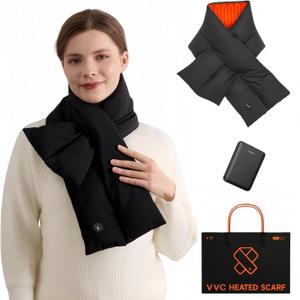 Heated Scarf for Women Rechargeable Heated Shawl with 8000 mAh Battery 3 Heating Levels Neck Warmer for Winter (One Size, Black)