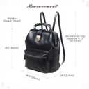 OLD TREND Genuine Leather Backpack Purse for Women Casual Daypack Small Business Casual Fashion Backpack for Women (Black)