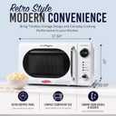 Nostalgia Retro Compact Countertop Microwave Oven - 0.7 Cu. Ft. - 700-Watts with LED Digital Display - Child Lock - Easy Clean Interior - White