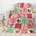Strawberry Blanket Gifts for Women Girls Kids Adults Teen,Birthday Valentine Present Pink Strawberry Fruit Theme Decor,Strawberry Blanket Decor for Couch Sofa Bed, 40"x50"-Throw Size for Kids