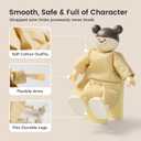 Tiny Land Wooden Dollhouse People Set, 5-Piece Poseable Wooden Doll Family with Dad, Mom, Brother, Sister, Baby and Stroller, Dollhouse Accessories Toy Pretend Play Gift for Kids Ages 3+