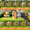 14Pc Dog Washing Hose Attachment - 9.84Ft Long Hose, 2 in 1 Hot & Cold Kitchen Faucet Connector, Y-Splitter & 8 Spray Patterns Garden Hose Nozzle for Watering, Car Wash, Cleaning and Showering Pets