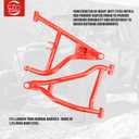 High Clearance Front Upper & Lower A Arms Kit for 2017-2020 Polaris RZR S 900/ RZR 4 900(2017-2018), Heavy Duty High Clearance Forward Offset Front A-Arms, Red