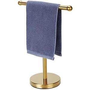 Hand Towel Holder Gold, Hand Towel Rack Stand with Heavy Weighted Base, Countertop Hand Towel Holder Stand for Bathroom，SUS304 Stainless Steel (Gold)