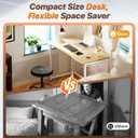 Huuger Folding Desk for Small Spaces, 39.3 Inch Foldable Computer Table, for Home Office, Study, Bedroom, Dorm, Space Saving, Small Writing Work Office Computer Desk, Easy to Fold, Oak, 18.9"D x 39.4"W