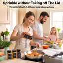 EDELHAUS Large Glass Spice Jars with Label and Black Rotating/Sprinkle Lids (12 x 6.7 fl oz) Spice Containers with 160 Labels, Shaker Inserts, Funnel, Empty Square Containers [4.7 in 2.2 in]