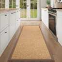 YDKGL Washable Hallway Runner Rug 2x5 Jute Like Kitchen Runner Mat Rugs Non Slip, Woven Soft Entryway Farmhouse Runner Boho Floor Carpet for Indoor Laundry Hall Backdoor Bedroom Living Room, Brown