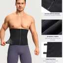 TAILONG Waist Trainer for Men Shapewear Tummy Control Body Shaper Slimming Girdle Fajas para Hombres Corset with Zipper (Black)