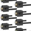 Asidrama 8 Pack Black Passage Door Handles, Door Lever with Door Knobs Indoor for Bedroom or Bathroom, Heavy Duty Door Handles Interior with Locks for Left Right Sided Doors