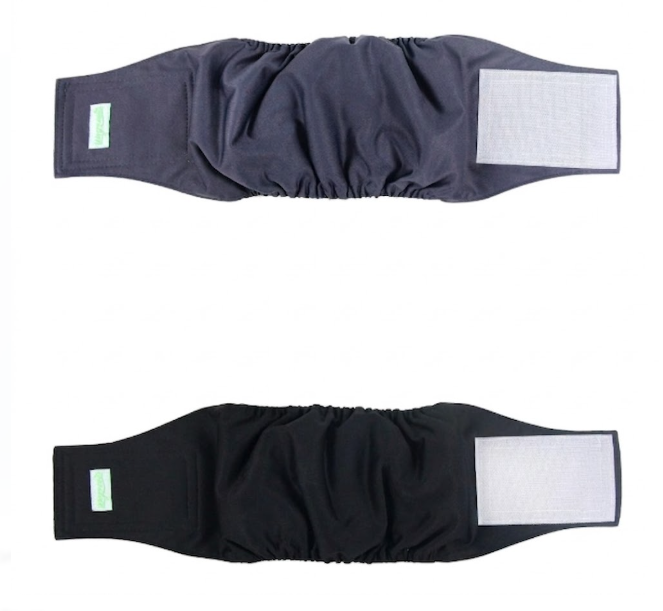 Wegreeco Washable Male Dog Belly Band Pack of 2 Washable Male Dog Belly Wrap,  Doggie Dog Diapers Male for Doggy Puppy (Black, Charcoal, Small)