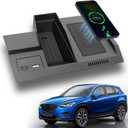 Wireless Car Charger for Mazda CX5 2017-2025 with USB Port, Custom fit Wireless Phone Charging Pad Accessories for CX-5 2018 2019 2020 2021 2022 2023 2024, Center Console Wireless Charging Station
