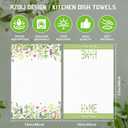 RZQIJ Watercolor Green Flowers Floral Wildflower Spring Kitchen Towels Dish Towels Dishcloth, Seasonal Summer Decor for Kitchen Bathroom Home, 16 x 24 Farmhouse Decoration Hand Towels Set of 2. (103)