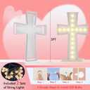 3FT Lighted Cross Marquee Large Indoor Outdoor Light Up Cross Christmas & Baptism Decorations, LED Dcor for Parties, Religious Events & Celebrations