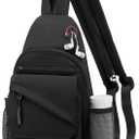 Crossbody Bag Casual Sling Bag for Men, Convertible Backpack, 3-in-1 Anti-Theft Shoulder Bag Trendy Daypack for Travel,Large, Black