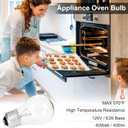 Appliance Oven Light Bulb A15 40W High Temperature 500 Degrees Resistant for Refrigerator Over Stove Microwave Range Hood Lava Lamp Replacement Bulb E26 Medium Base 120V Warm White