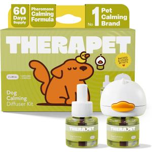 TheraPet MD 60-Day Dog Calming Diffuser Kit - Dog Pheromone Diffuser for Stress, Destructive Behavior, Pee Accidents, Separation Anxiety, Barking, Aggression & Chewing - 60-Day Refills Included (1 Pack)