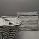 2 Pack Laundry Baskets,Waterproof Collapsible Large Laundry Hamper Bag,home storage,with Easy Carry Handles Rv Essentials,Laundry Room College Dorm Bedroom(White and blcak, 72L)