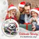 3 x Sloth Ornaments 2025 for Christmas Tree - Cute Xmas Sloth Gifts for Women Friends, Teens, Adults, Double Sided Animal Ornaments for Funny Animal Lover Gifts for Men