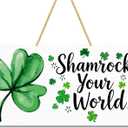 3 x OHOME St Patricks Day Decorations - Hanging Wooden Sign for Wall Home Door Birthday | Shamrock Decorations Wood Wreaths Irish St Patty's Day Accessories Party Favors - St. Patrick's Day Decor