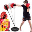EMAAS Punching Bag Set for Kids with Boxing Gloves & Hand Pump - 3-8 Years Old Adjustable Kids Punching Bag with Stand - Top Gifting Idea for for Girls & Boys- Portable & Long-Lasting
