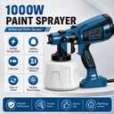 1000W High Power Paint Sprayer - Corded HVLP Paint Gun with 4 Sizes Copper Nozzles, Easy to Clean & Control Power Painter for House Painting, DIY Crafting, Tables & Chairs (Blue)