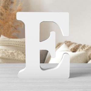 8 Inch White Wood Letters Unfinished Wood Letters for Wall Decor Decorative Standing Letters White Block Letters for wall Decoration for Craft Home Party Projects (E)