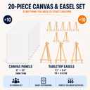 10-Set Canvas Boards with Easels, 8 x 10 Inch, Paint Party Kit