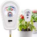 Soil Test Kit 3-in-1, Soil Moisture Meter, Soil PH Meter, Fertility Soil Tester, Soil Tester for Garden, Lawn, Farm, Outdoor & Indoor Use (Misty Dawn White)