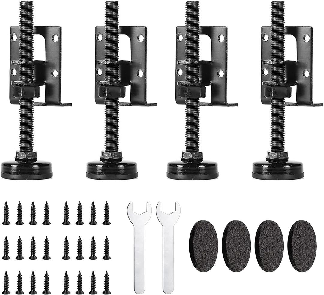 4 Pack Heavy Duty Adjustable Leveling Feet - Furniture Levelers for Workbench, Table, Cabinet, Wardrobe