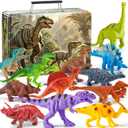 Kiddiworld Dinosaur Toys for Kids 3-5, 12PCS Realistic Dinosaur Figures with Metal Storage Box for Boys Age 2-4-6, Dino Toys for 3 4 5 Year Old Boy Girl Christmas Birthday Gifts