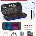 Klipdasse Switch 2 Carry Case for Nintendo Switch 2/1/OLED, Hard Shell with Soft Lining, 10 Game Card Slots, Silicone Handle, for Switch 2 Slim Case 2025 (Blue)