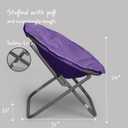 Urban Lifestyle Faux Fur Saucer Chair,Purple/Silver, 22" D x 32" W x 29" H, Cozy Foldable Accent Chair for Teens, Kids, Dorms & Bedrooms