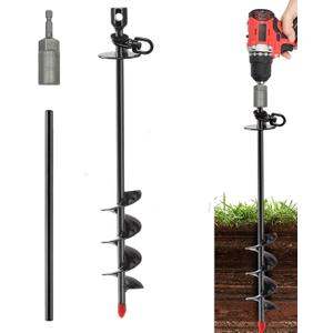 Heavy Duty Dog Tie Out Stake,14.8" Spiral Dog Stakes with Swivel Hook for Outside, Yard, Camping, Rust Proof Ground Anchor for Dogs Run Cable Leash Tether Chains, Small to Large Dogs Up to 200bs