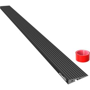 Ruedamann 0.8" Rise PVC Threshold Ramp for Doorways, 1700 lbs Load Capacity, Odor-Free & Cuttable Door Threshold Ramp for Wheelchair, Scooter, Stroller, Curb, and Tile, Indoor & Outdoor Use, Black (3/4")