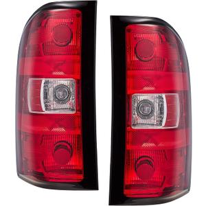 Tail Lights assemblies Compatible with 2007-2013 Chevy Silverado 1500 2500 HD 3500 HD w/o Wiring Harness tail lamp (Chrome/Red Lens) a pair
