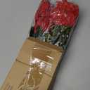 Dingion 12 Pieces 7 Heads Christmas Artificial Poinsettia Flowers Faux Bush Bouquets Silk Poinsettia Ornaments Decorations for Xmas Party Wedding(Red)