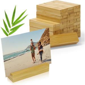 ECENCE 20pcs Wood Place Card Holders, Table Number Stands, Wooden Card Holder, Name Card Holder, Menu Card Holder for Weddings Birthday Party Home Decoration