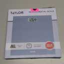 Taylor Digital Glass Bathroom Scale for Body Weight, Durable Platform, Digital Weighing Machine for People, Easy-to-Read Display, 350 lb Capacity, Slate Blue (11 x 11 Inch)